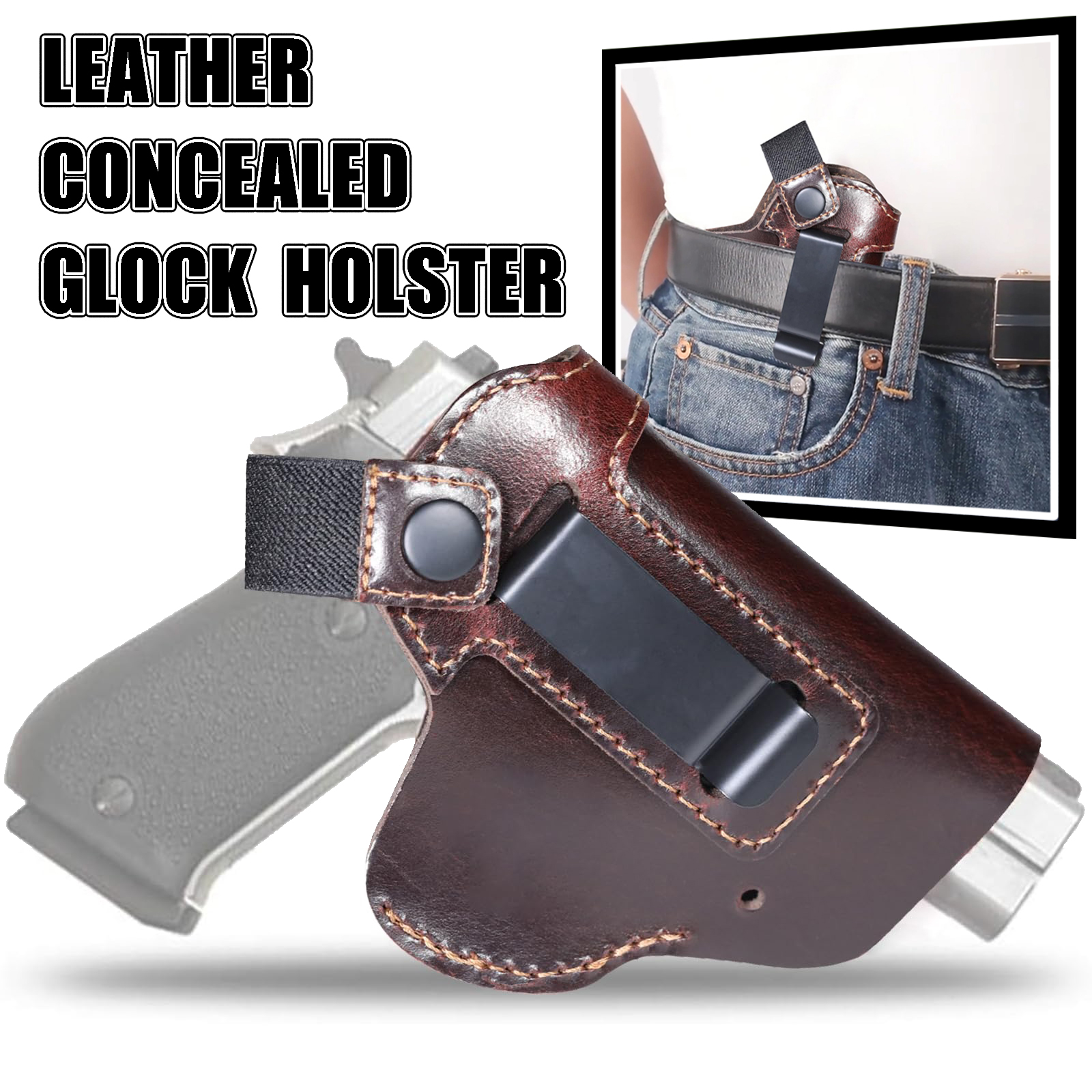 Tactical Leather Concealed Car - Edc Carry Belt Leather บทวิจารณ์และราคา