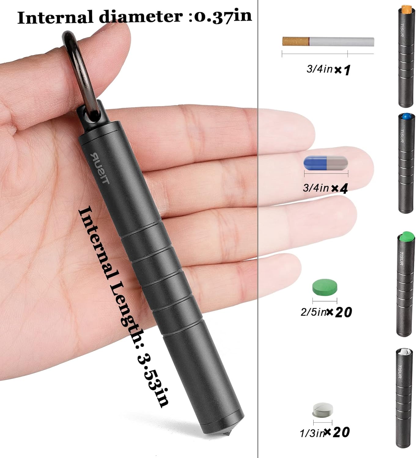 Metal Pill Organizer, Titanium - Edc Pill Carry บทวิจารณ์และราคา