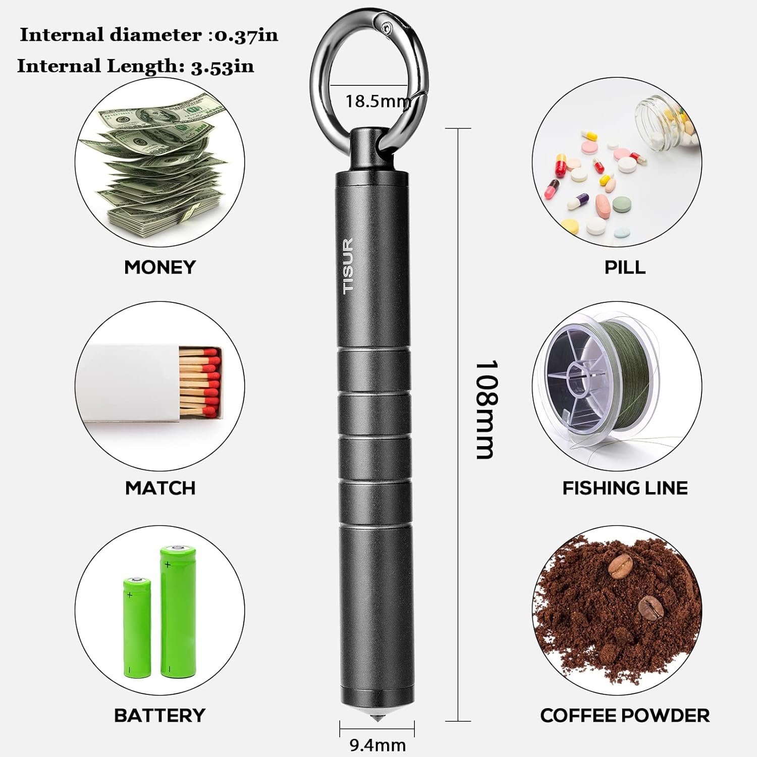 Metal Pill Organizer, Titanium - Edc Pill Carry บทวิจารณ์และราคา