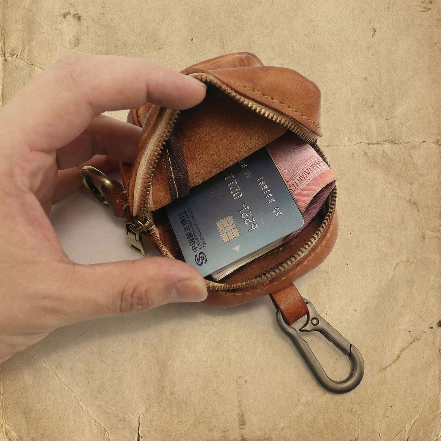 Rugged Vintage Leather Mini Cl - Leather Edc. Carry Pouch บทวิจารณ์และราคา