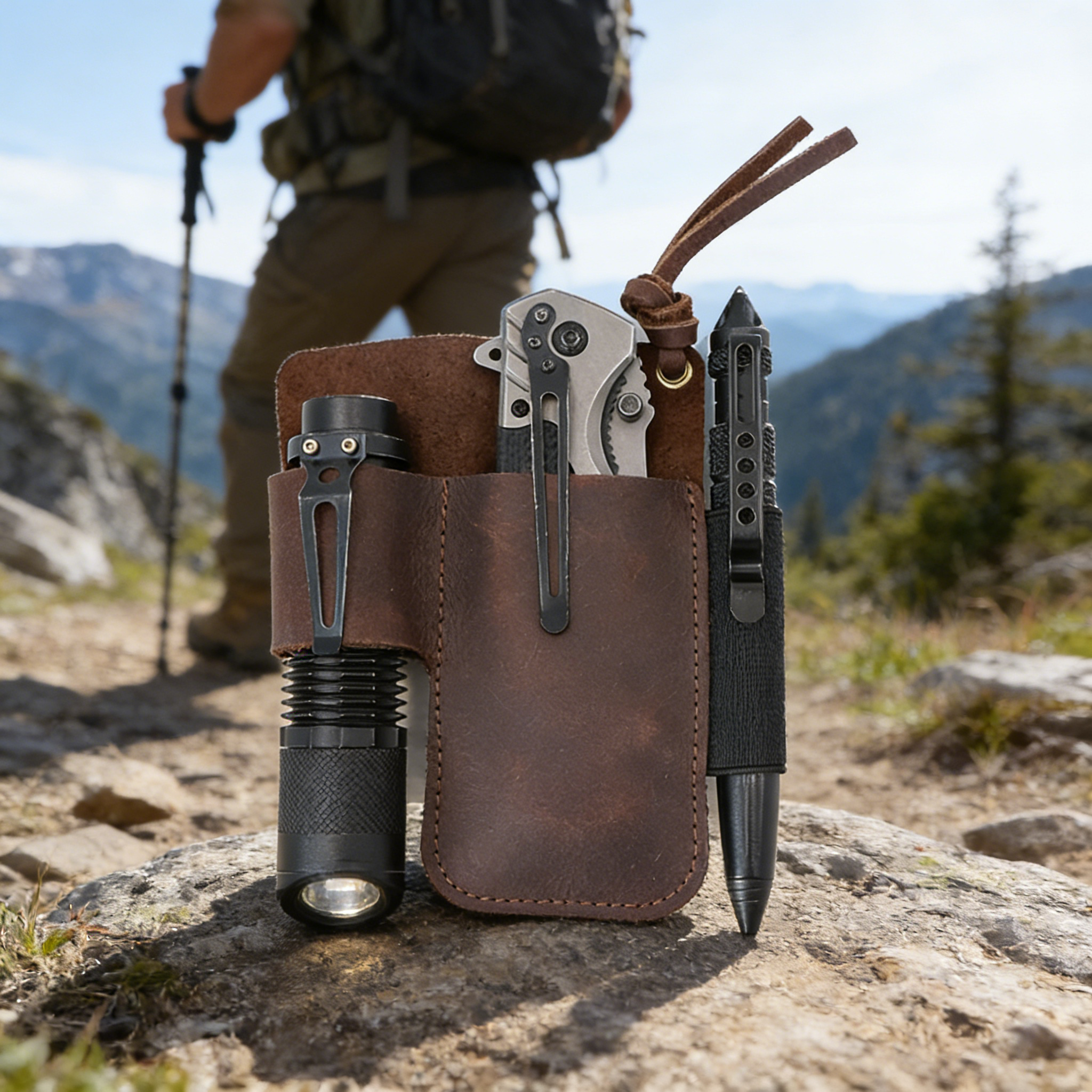 EDC Leather Flashlight Tool Ho - Edc Concealed Carry Belt บทวิจารณ์และราคา