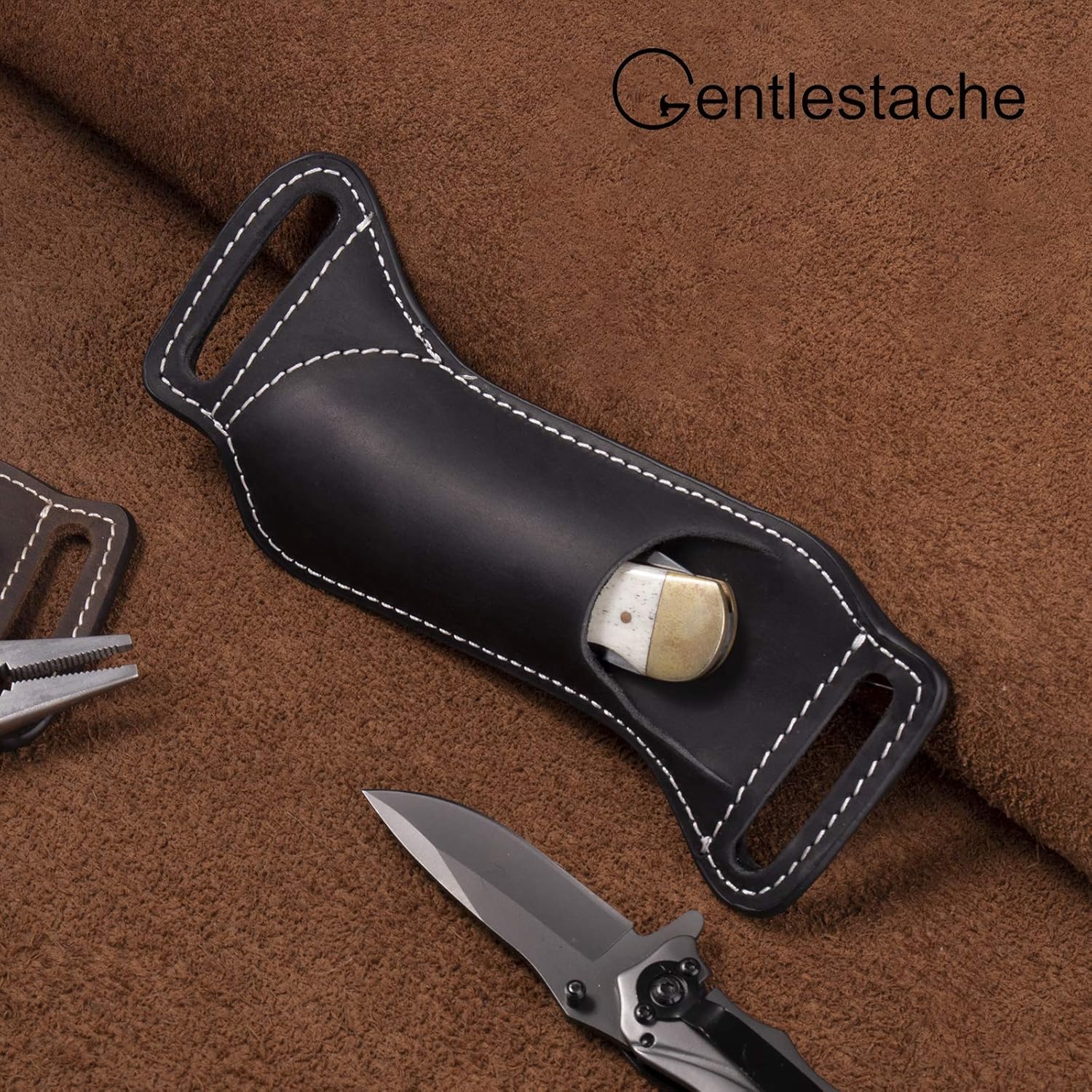 5 Inch Folding Knife Holster E - Leather Edc. Carry Pouch บทวิจารณ์และราคา