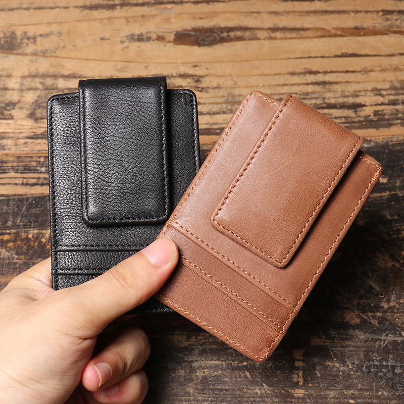 Men Slim Money Clip Wallet Lea - Money Clip Magnetic บทวิจารณ์และราคา