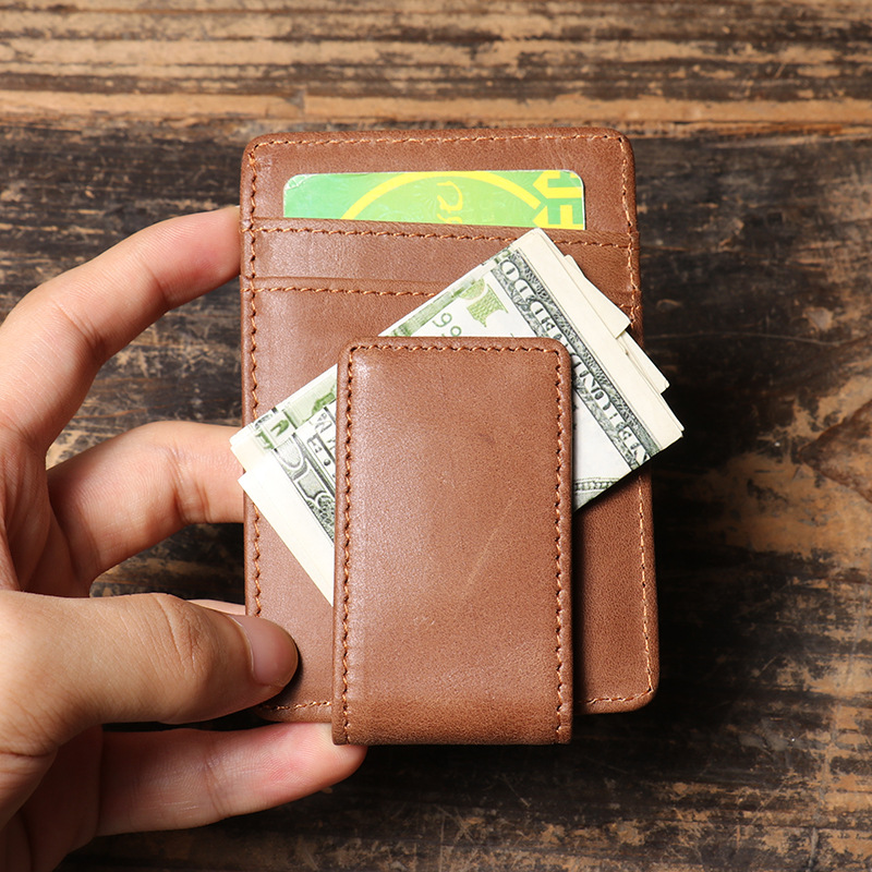 Men Slim Money Clip Wallet Lea - Money Clip Magnetic บทวิจารณ์และราคา