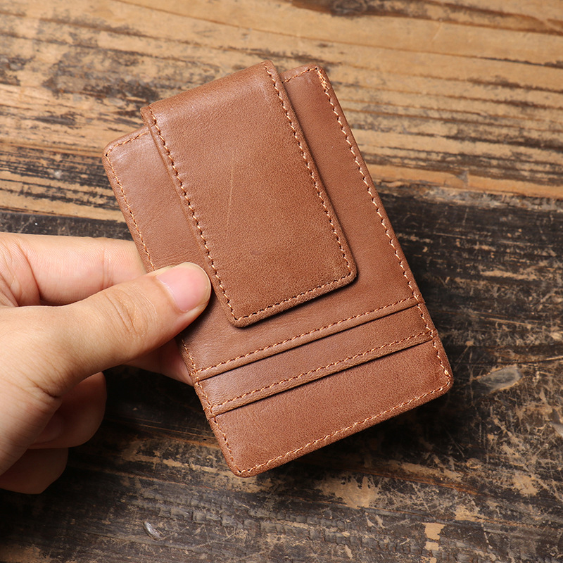 Men Slim Money Clip Wallet Lea - Money Clip Magnetic บทวิจารณ์และราคา