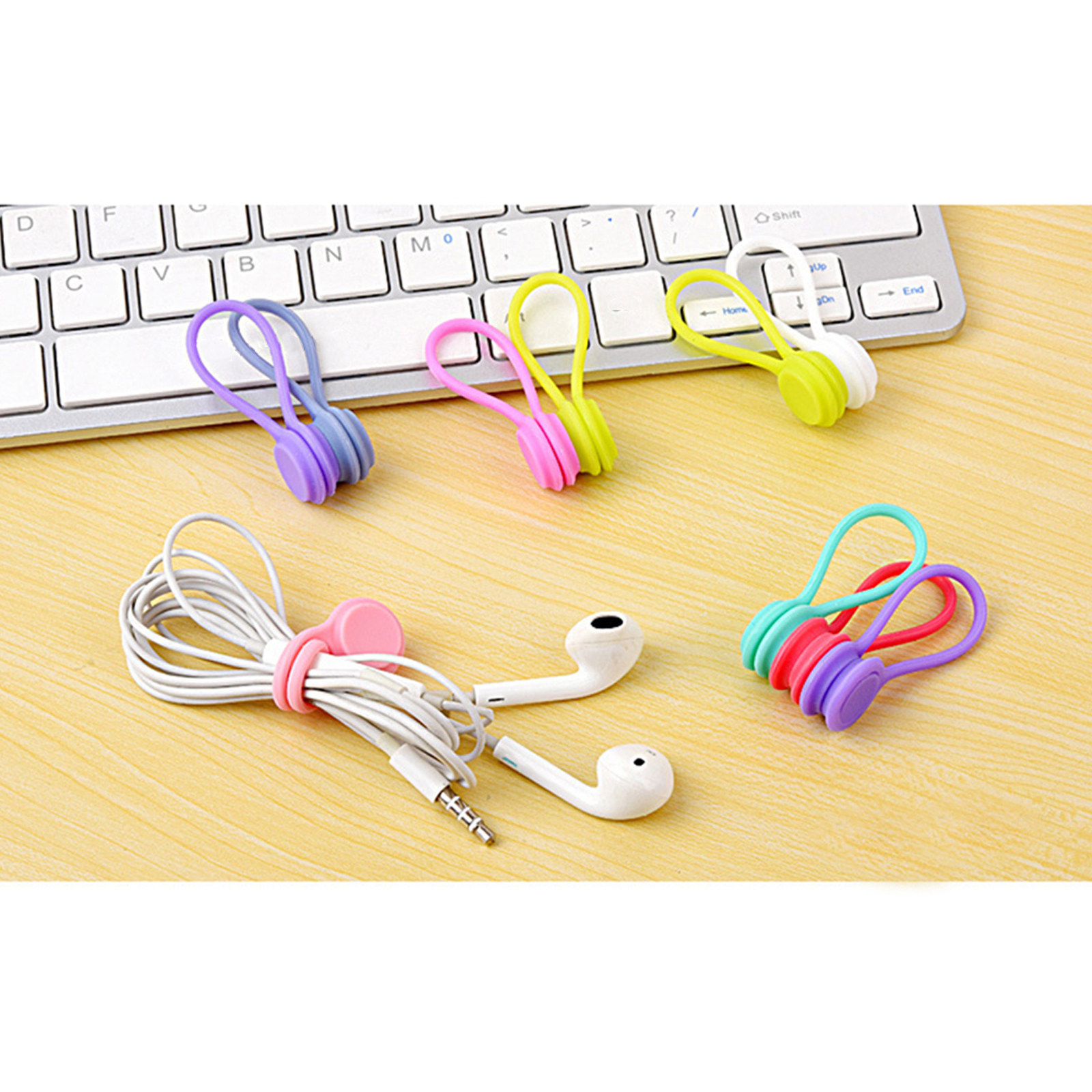 3Pcs Silicone Magnetic Earphon - Cable Winder Keychain บทวิจารณ์และราคา