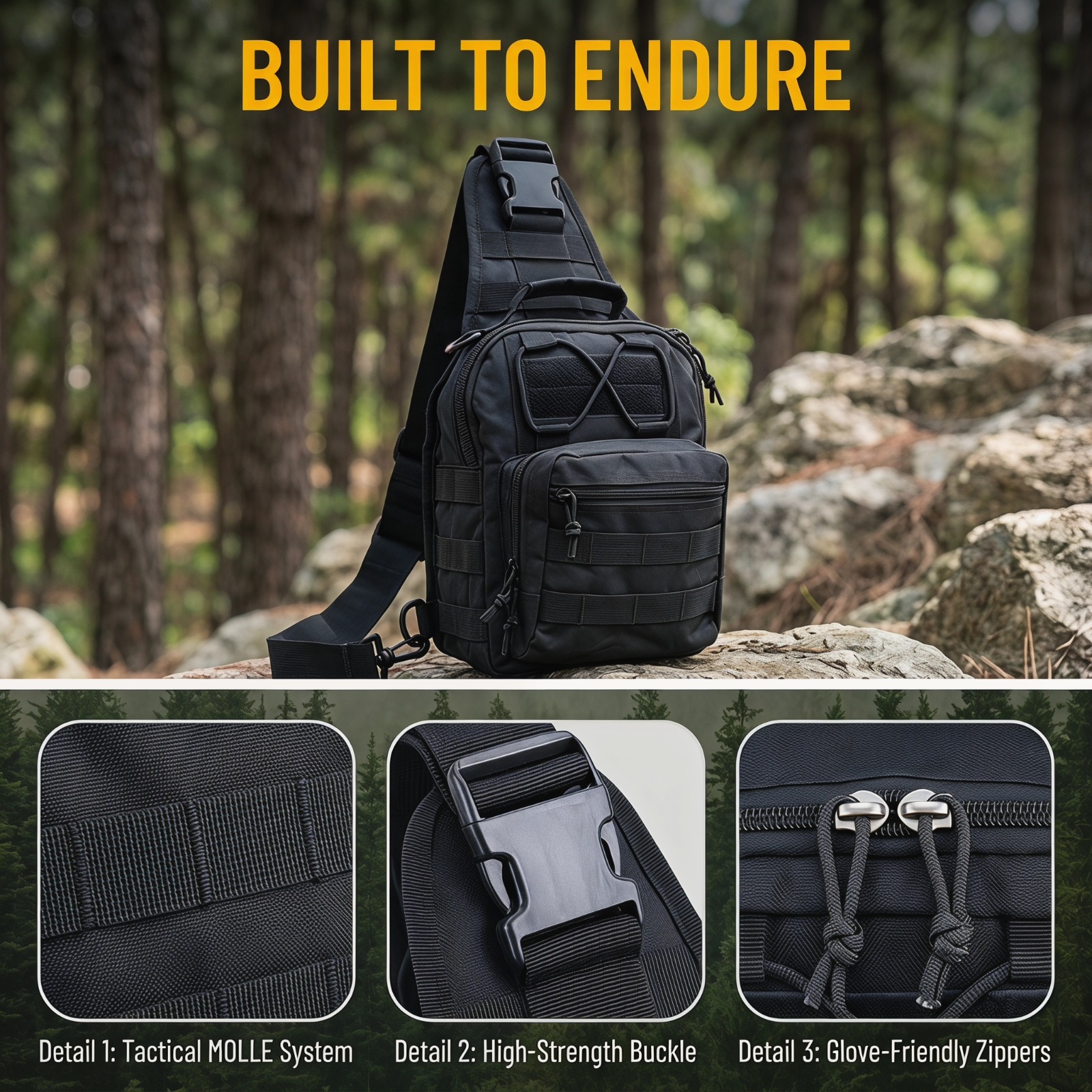 Tactical Sling Chest Pack Dura - Edc Everyday Carry Bag บทวิจารณ์และราคา
